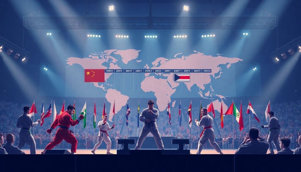 Сводный календарь турниров по единоборствам на год - иллюстрация