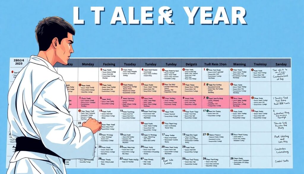 Сводный календарь турниров по единоборствам на год - иллюстрация