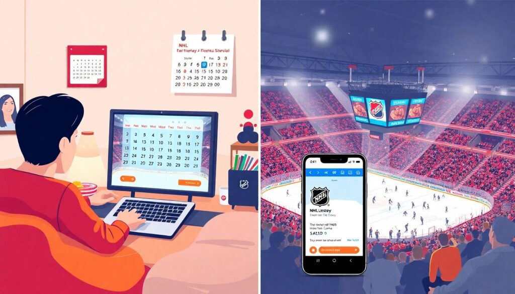 Расписание хоккейных матчей НХЛ и континентальных лиг - иллюстрация