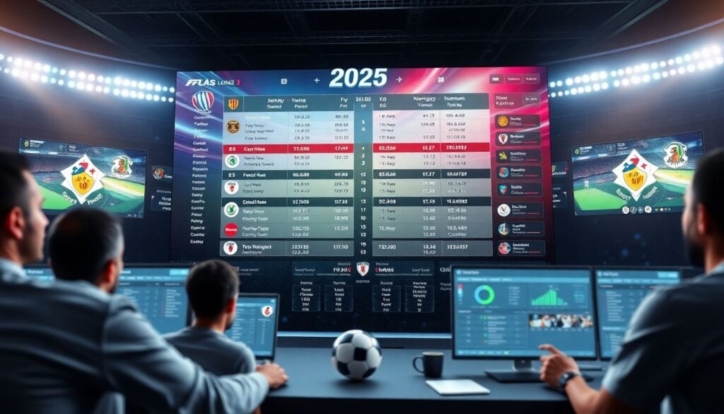 Сводные расписания матчей по Лиге FB по футболу - иллюстрация