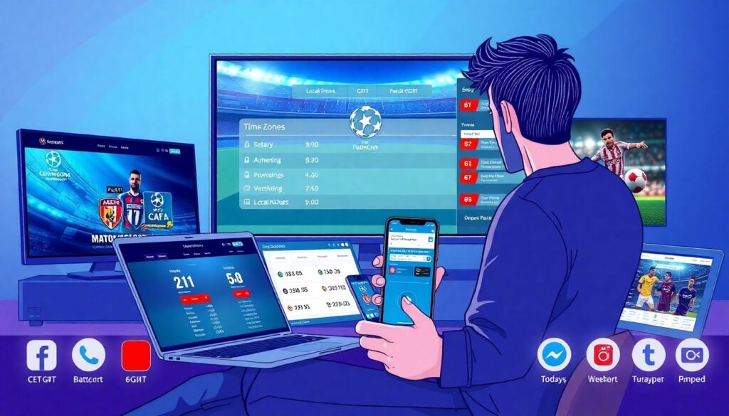 Анонсы и расписания матчей по Лиге чемпионов по футболу - иллюстрация