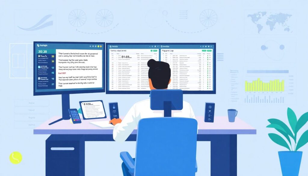 Расписание матчей и текстовые стенограммы по соревнованиям по теннису - иллюстрация