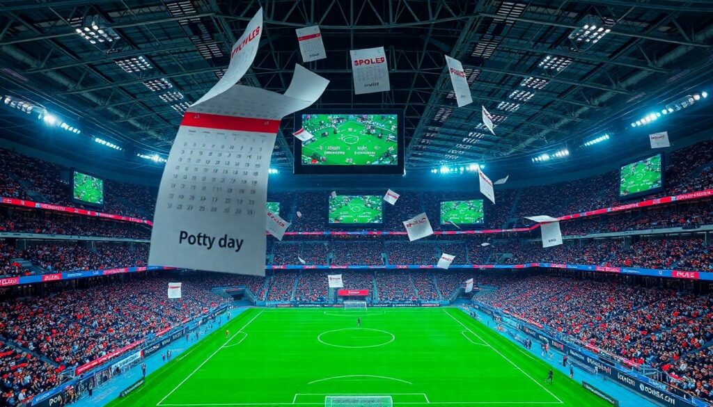 Расписание матчей по футболу в матч-дэй - иллюстрация